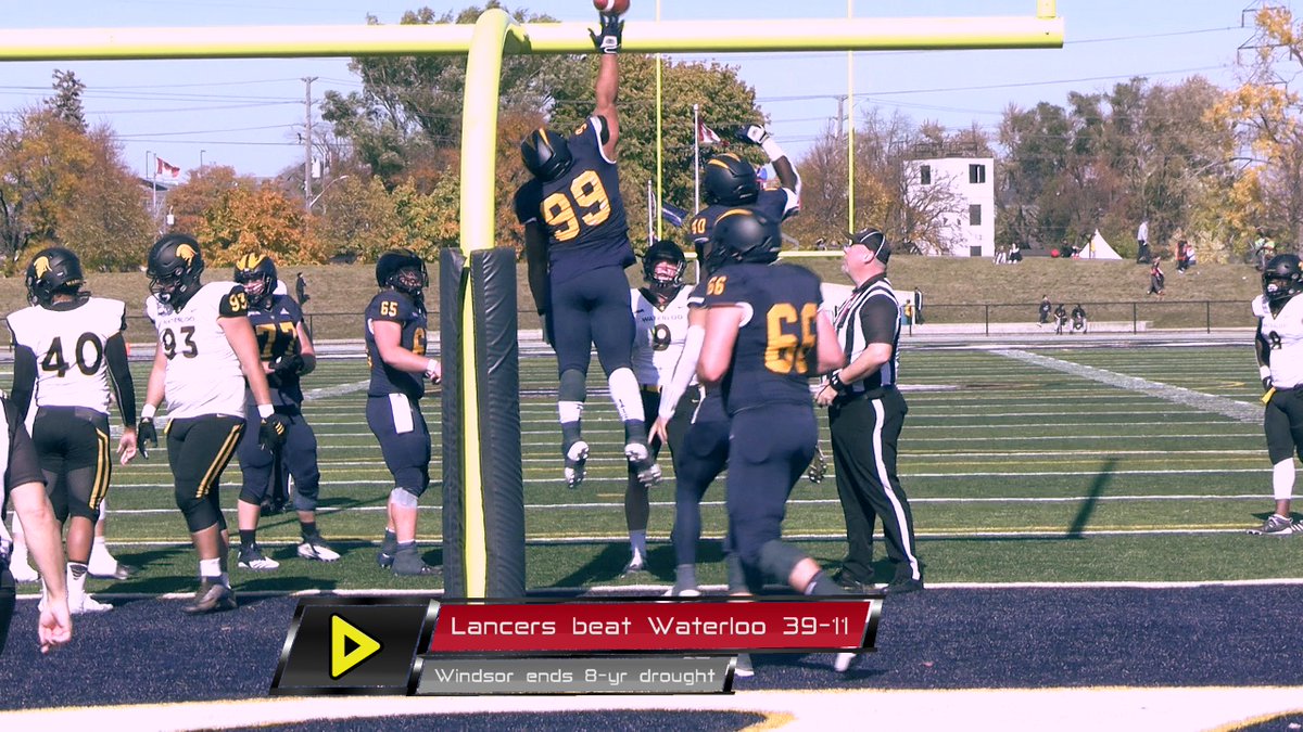 8-year playoff drought ends as @WindsorLancers beat Waterloo 39-11. Joey Zorn with 2 td's but the highlight of the game belongs to Muftah Ageli. Check out the highlights. #localsports VIDEO: youtu.be/rAFoSYfHkjY