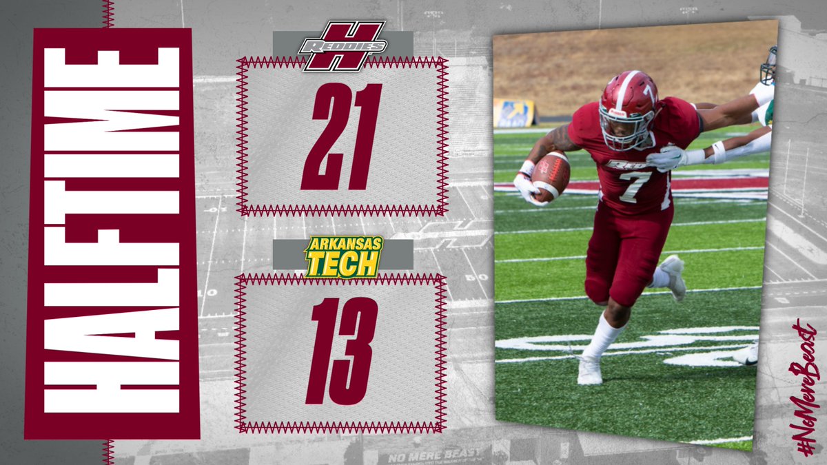 Henderson puts 21 points on the board in the second quarter and leads this one by a score at the break! Korien Burrell has 86 yards and two touchdowns on the ground to lead the Reddies, who receive the ball to begin the third quarter. #CodeRed
