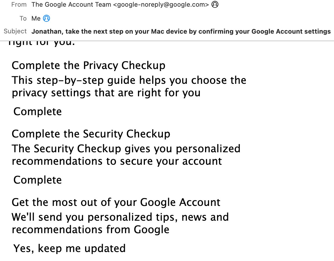 JonathanRPool's tweet photo. @googleaccess Apparently, Google does not know how to send accessible email messages. It is sending messages with links that are not links, but plain text, and they cannot be focused or clicked. https://t.co/nRgOS8Sw9r