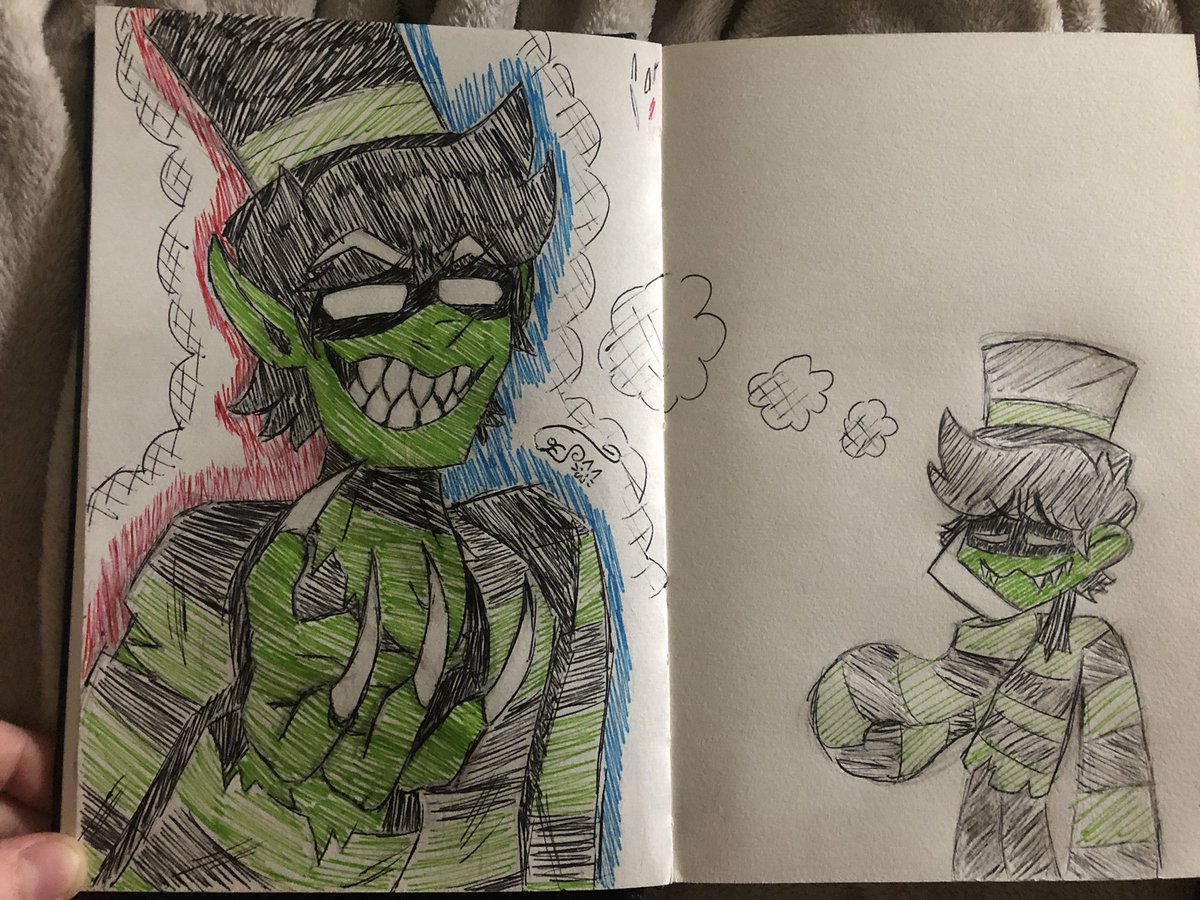 EpicSycatic's tweet photo. Felt a bit quirky so have this, also yes I can draw like this I just don’t cuz it feels more special that way #thafninefanart #hacknine #hackninefanart https://t.co/UHujRRh7W6