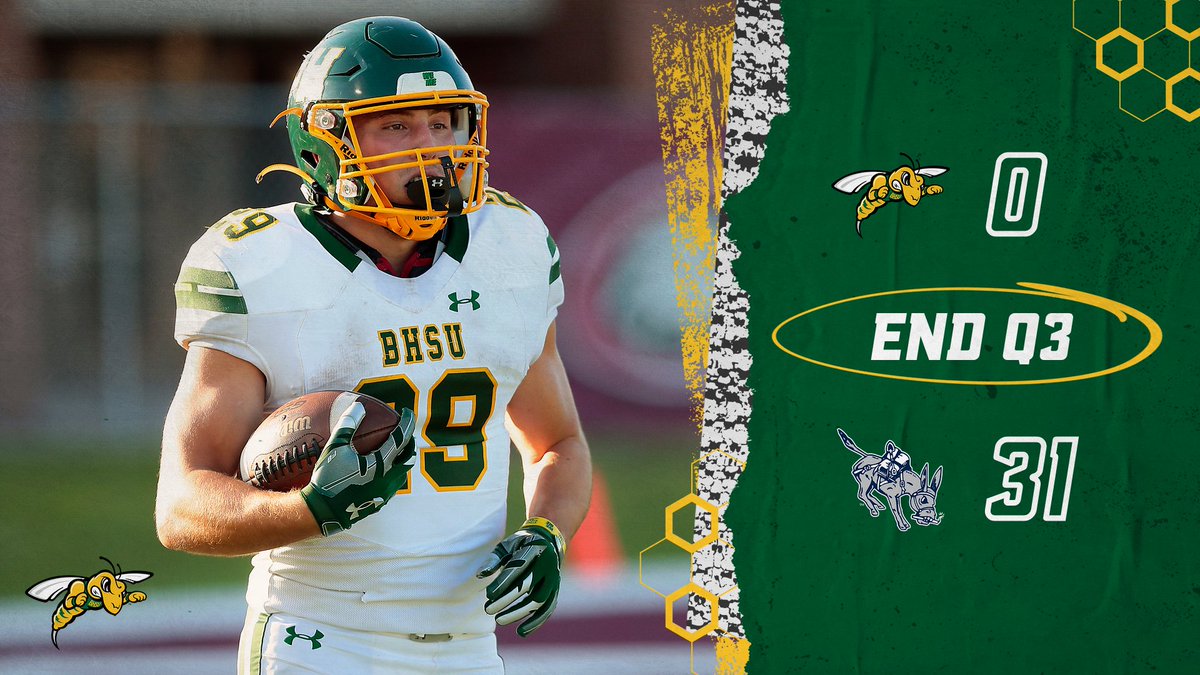 END Q3 | Black Hills State keeps Orediggers scoreless in the third as the score remains 31-0. #WEoverME x #PlayInTheHills x #ClimbTheHills