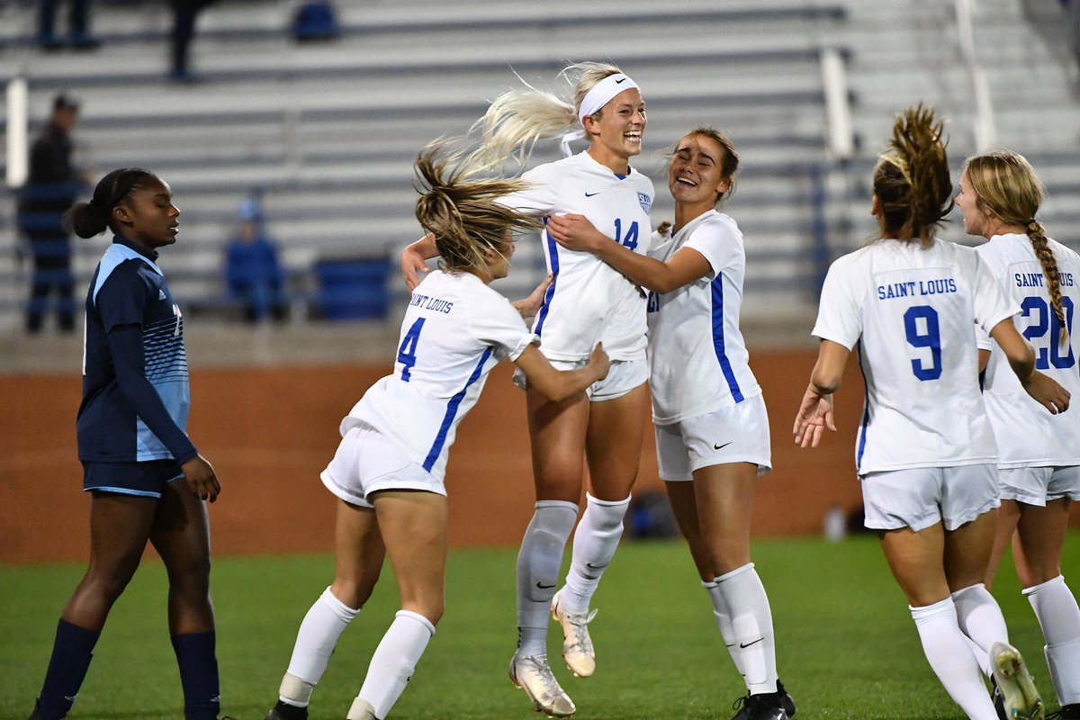 SLUWSoccer's tweet photo. We are very excited to celebrate our Seniors tomorrow on SENIOR DAY!

#11 Saint Louis vs. Saint Joseph’s
1:00PM | Hermann Stadium

#HTR #RollBills https://t.co/W3hsaq4BlG