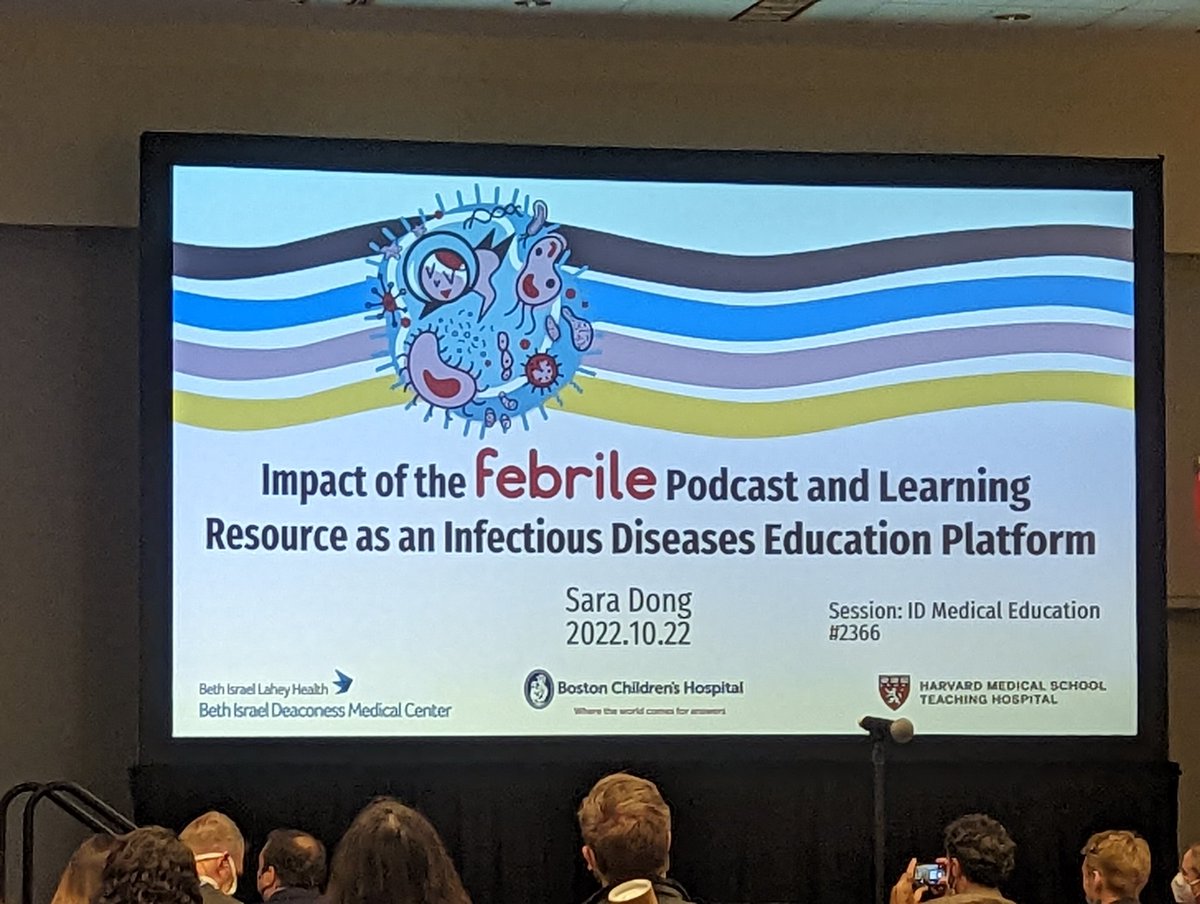 Listening to @swinndong explain her INCREDIBLE podcast (@febrilepodcast) at @IDWeek2022. I can't explain how impressive it is that she built this educational product as a fellow. Hey, @IDSAInfo and @IDSAFoundation, why aren't you sponsoring this???
