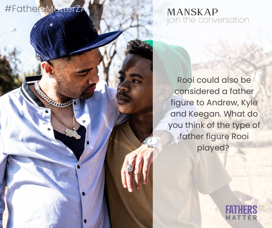 HeartlinesZA's tweet photo. Where there's no father, young men may turn elsewhere for rolemodels. What did you think of Rooi's role in Andrew's life? #FathersMatterZA https://t.co/FDpYi4w0j4