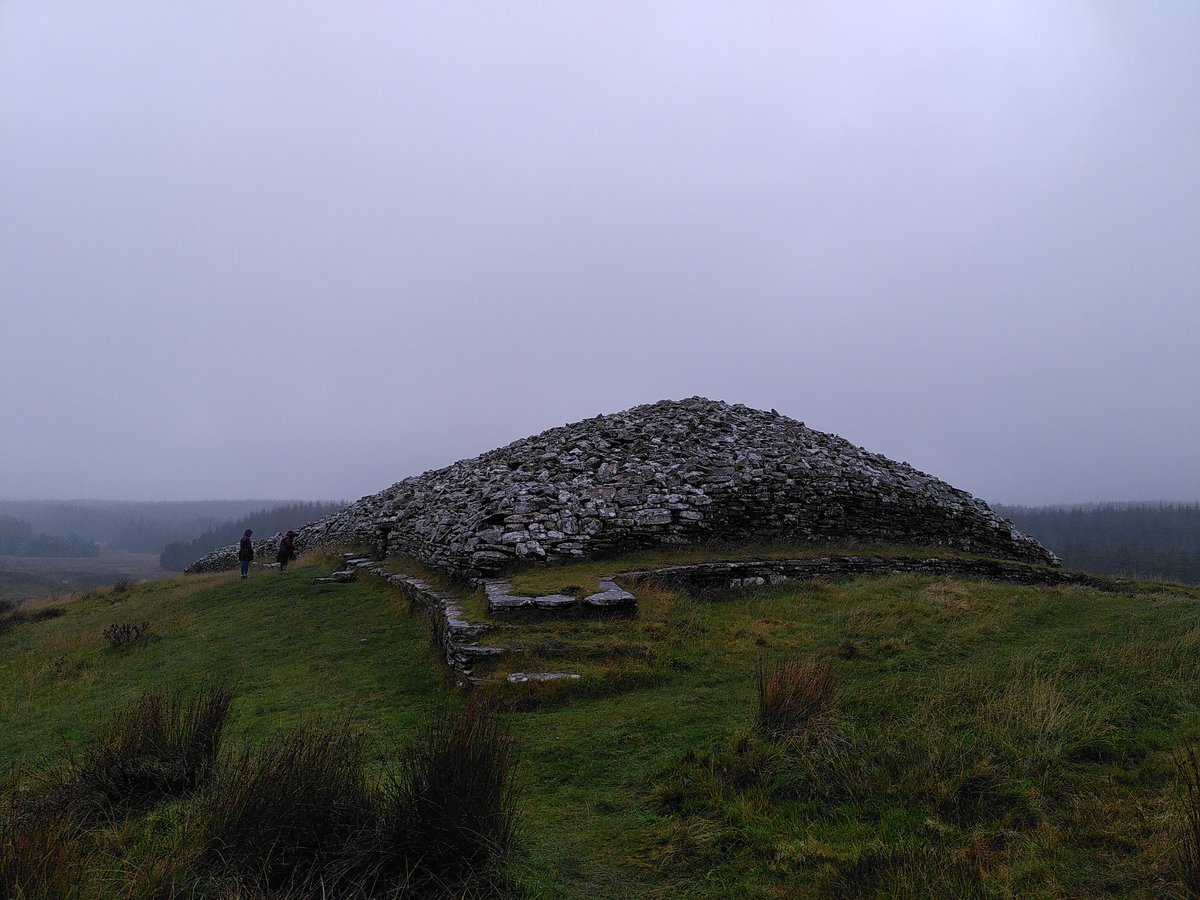 Kirstymill's tweet photo. Today #Archaeoduck visited @welovehistory Grey Cairns of Camster. It was a grey, misty, rainy day so the visit was quick (as a duck Archaeoduck doesn't mind the rain, but his friends did!). But even in the rain he could see that the cairns are impressive #Caithness #Archaeology https://t.co/WNRP3jMnm6