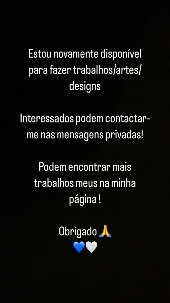 💙🤍 Obrigado a todos pelo apoio