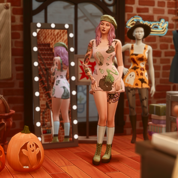 LilRedRidingSim's tweet photo. Of course Erica has the cutest take on this dress! Thank you @BoiSimmer for styling the Ward University girls in one the Weekend 1 Simblreen treats! They all look so boo-wu cuuuuute!!! More details in thread ๐งต#WardUniversity https://t.co/34AEQSxAry