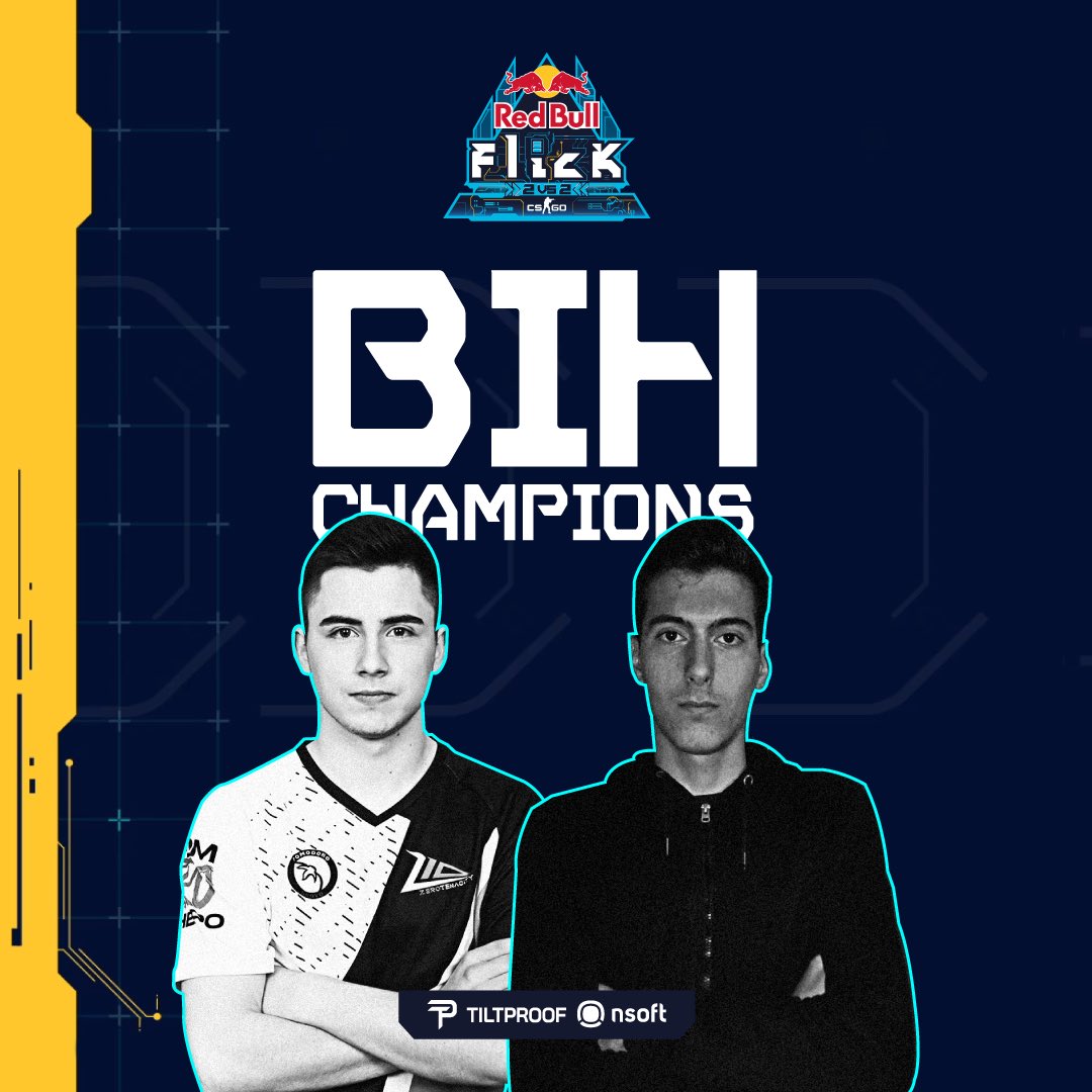 tiltproofgg's tweet photo. Pobjednici Red Bull Flick BiH su @matizcsgo i @peanutwrldd!
Čestitamo momci! 🥳

#redbull #redbullflick https://t.co/haeV7Tj8lg