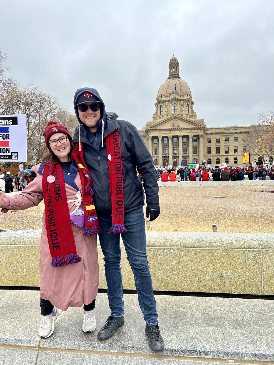 CarlSheri's tweet photo. What an absolute grounding &amp; collective experience.We all win when we place value on education. Our collective society depends on equitable access to education. 
Standing alongside my partner was an absolute electrifying experience.
#Rally4Ed #abed #AbLeg 

Thx @albertateachers https://t.co/YvJaSNOaAv
