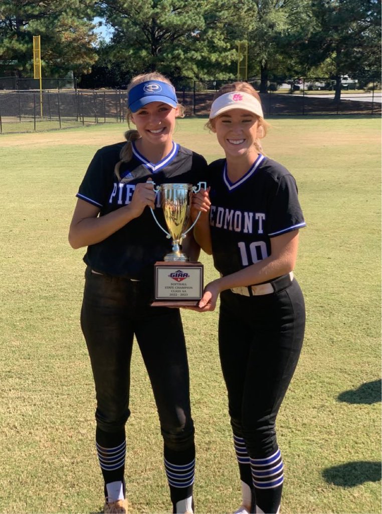 Congrats to Piedmont Academy and Teagan Hinson and Emily McEwen for winning the GIAA softball championship today.  Three-peat at that!!
<a href="/Firecrackersinc/">Firecracker Softball</a> <a href="/FirecrackersGe1/">Firecrackers Georgia</a> <a href="/GSCSoftball/">GSC Softball</a>