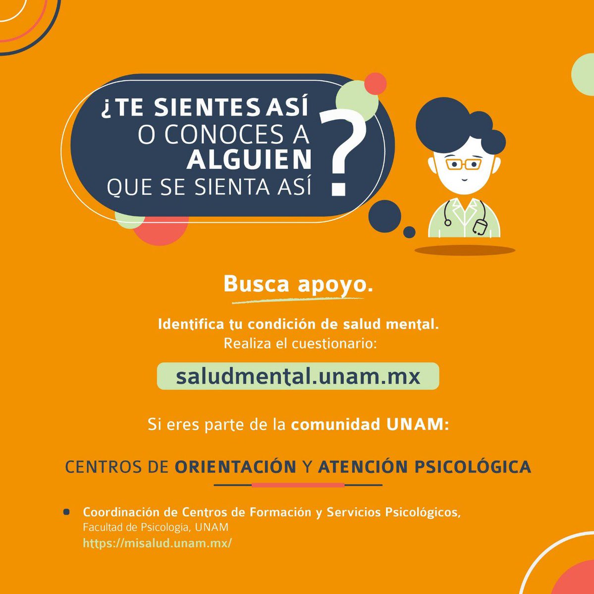 #HablemosSobreElSuicidio 🧠💙¿No sabes identificar tus emociones? Contesta el cuestionario y detecta los posibles riesgos existentes en tu salud mental. ✍️saludmental.unam.mx