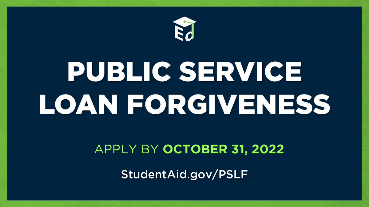 Now is the time to apply! Go to StudentAid.gov/PSLF to learn more &amp; sign up.