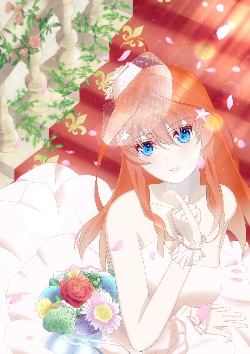がとぉさんがTwitterに投稿した中野五月(五等分の花嫁)のイラスト。