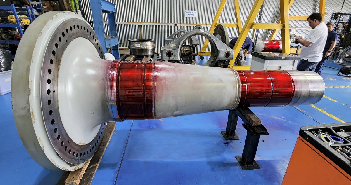 AbsWind's tweet photo. Repair project of the #Gamesa G8X #windturbine #mainshafts, which are currently installed in the EOLO #windfarm in #Nicaragaua. The pictures show the disassembly of both main shafts, the NDT, as well as Ultrasound and Liquid Penetrant checks. #abswind #abswcr #abswindcostarica https://t.co/ALvsLKdeHV