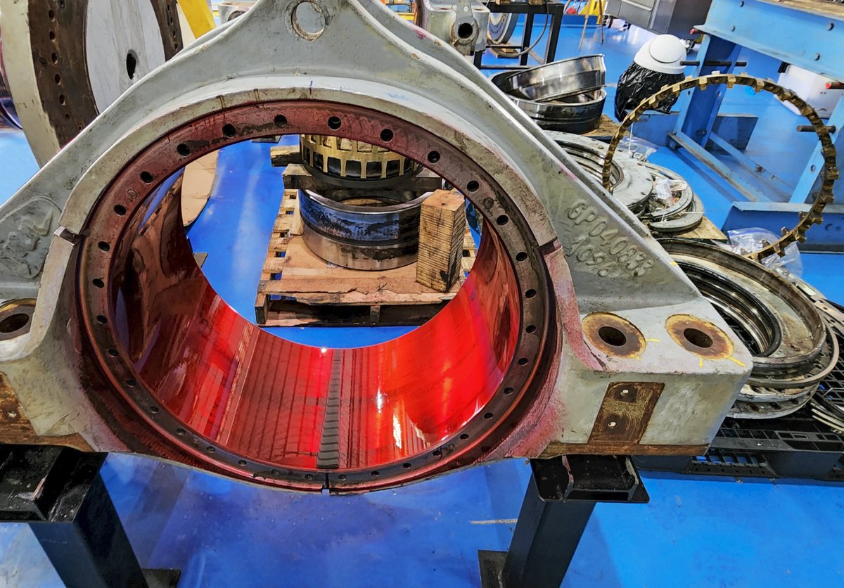 AbsWind's tweet photo. Repair project of the #Gamesa G8X #windturbine #mainshafts, which are currently installed in the EOLO #windfarm in #Nicaragaua. The pictures show the disassembly of both main shafts, the NDT, as well as Ultrasound and Liquid Penetrant checks. #abswind #abswcr #abswindcostarica https://t.co/ALvsLKdeHV