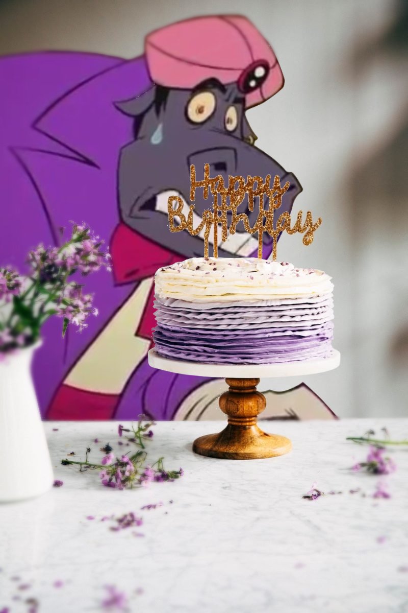 WhereDidHypnoGo's tweet photo. Hypno SHOULD be inside of a birthday ca-... wait no, he's trying to steal the cake now- COME BACK HERE (Submitted by anonymous)

#UnpauseROTTMNT #UnpauseRiseoftheTMNT #rottmnt https://t.co/58yctgflF6