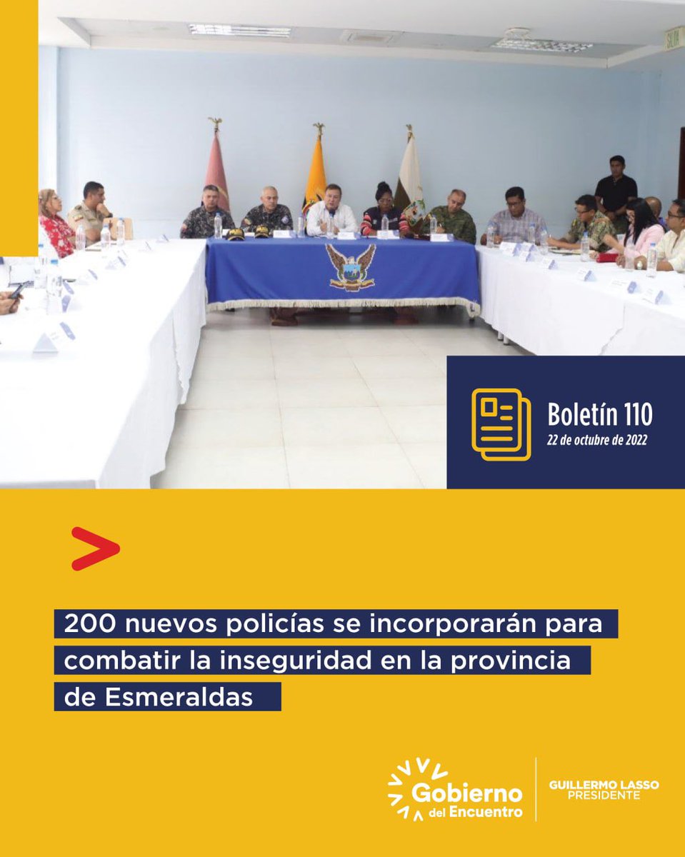 📰 BOLETÍN | Hoy se llevó a cabo el Consejo Provincial de Seguridad de Esmeraldas, donde se detalló las acciones que se ejecutarán para frenar los hechos de inseguridad. 

📝Te contamos los detalles: bit.ly/3D05DXq