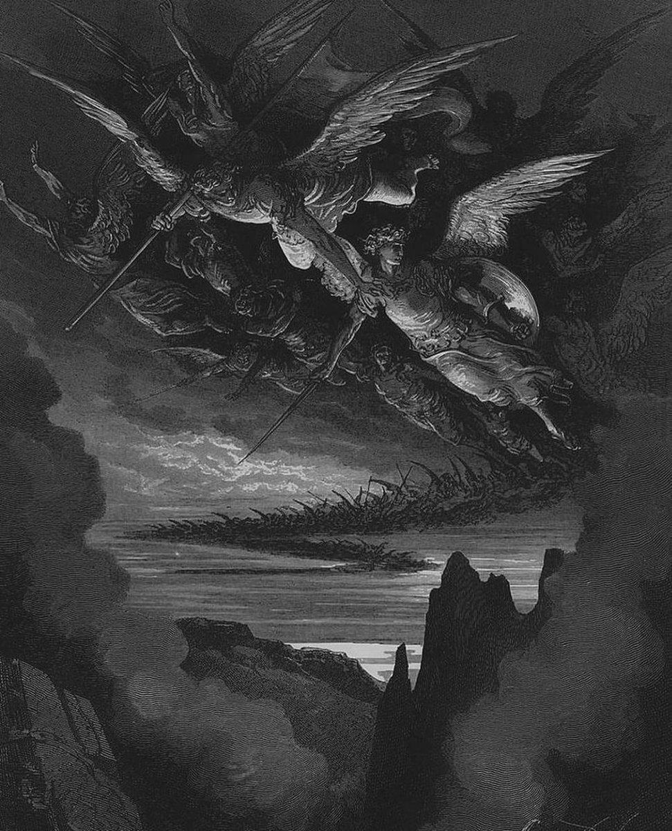 nostalgiaa's tweet photo. the fallen angels by gustave doré https://t.co/djxvEcV4s8