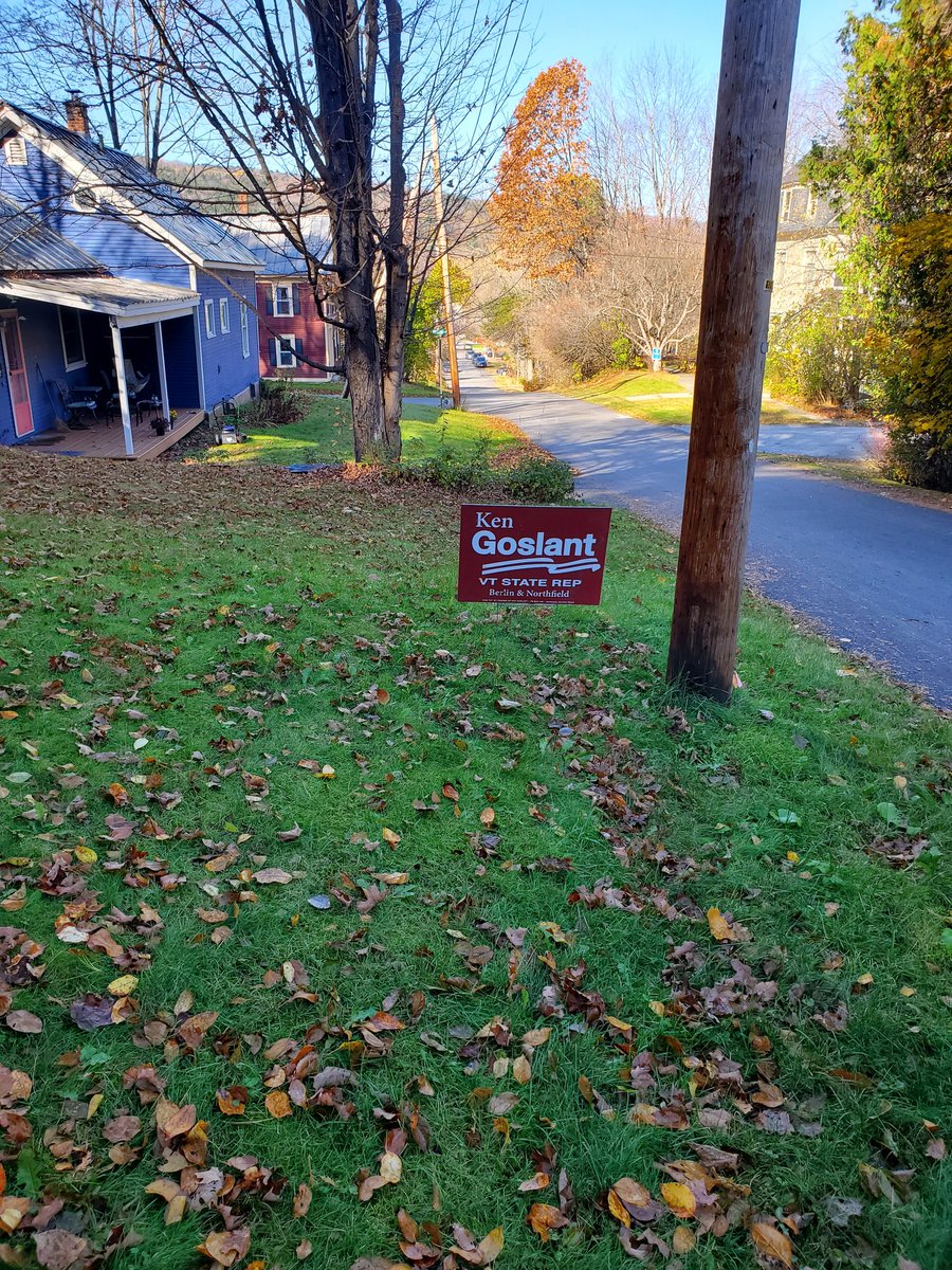 GoslantKen's tweet photo. Hitting the campaign hard today.  Met with alot of neighbors and learned more about their views. Placed a few more signs also.  #vtpoli #workinghardforyourvote https://t.co/FMrBD9jBXH