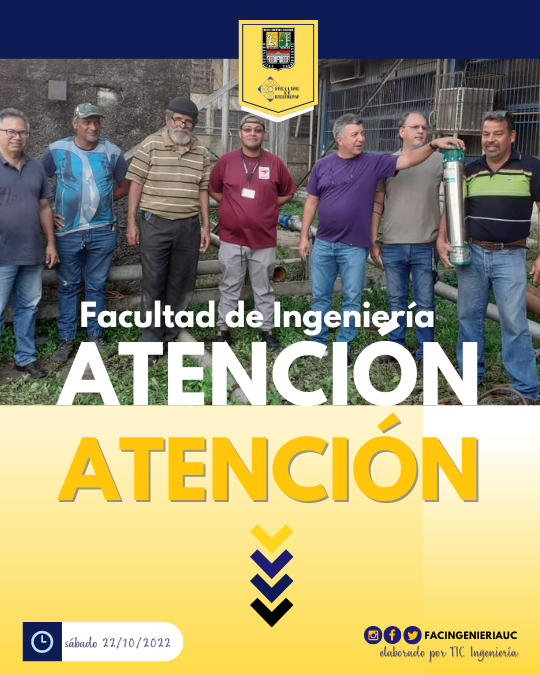 FacIngenieriaUC's tweet photo. ATENCIÓN 
Facultad de Ingeniería #22octubre
hoy en la tarde, se están dando inicio a las labores previas para la instalación de la Bomba del Pozo Profundo que surte de agua a la zona 1 (sigue) https://t.co/MSCMgOSrUx