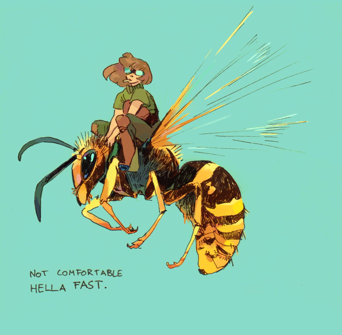 Louise_auxCimes's tweet photo. Wasp Rider ! For #Insectober
Wasp are predators that play an important ecological role in the regulation of insect populations. We are often afraid of them, but they deserve our tolerance 💛 Little thread !
#wasp #biodiversity #sketchbook https://t.co/4dx8a1xMGI