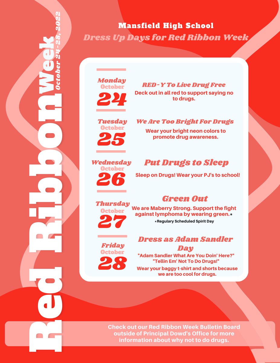 Monday kicks off Red Ribbon Week, a week designed to spread awareness of the danger of drug use.