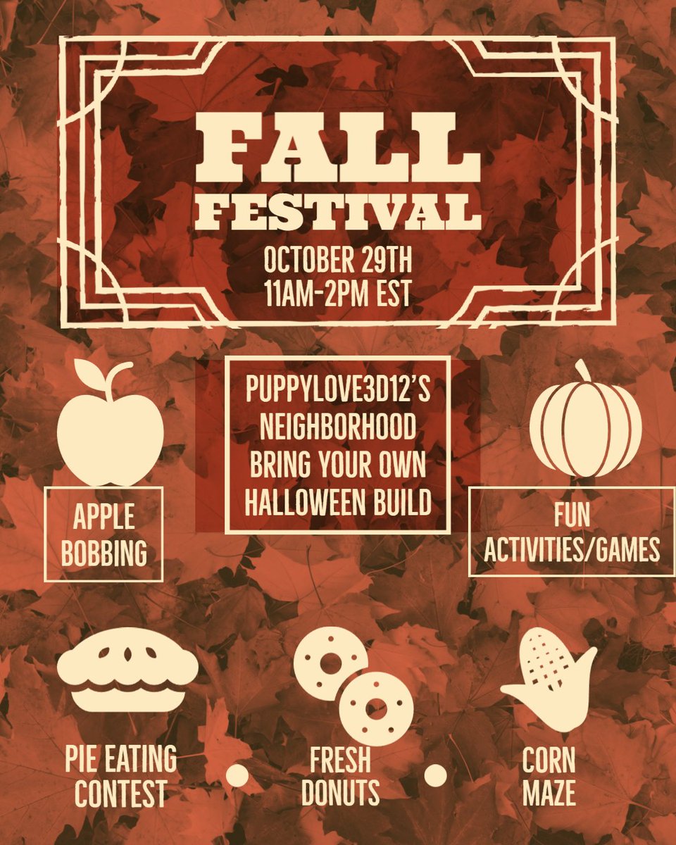 Please bring your Halloween builds (not decorated homes). Bring your costume! There will be a lot to do between the farm and everyone else's builds. I know a few haunted houses will be there! We can rotate builds if a lot of people show up. See you all there! Please Share!