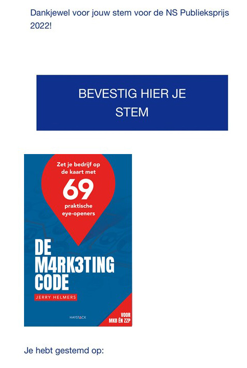 JerryHelmers's tweet photo. Djiezus. Vandaag al weer voor de tweede keer is ook mijn mailadres illegaal gebruikt.
Kom op @NS_online - ik zou echt NOOOOOOOOOOIT op dit vreselijke boek stemmen!
#MarketingCode
https://t.co/37R8U27dwS https://t.co/SlqiQYE4Hh