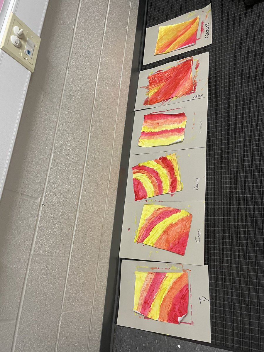 C_Ribeiro2's tweet photo. Our first painting activity… warm colours serve as the background to a maple leaf decorated with lines… Watch this space for the final result. #grade2rocks #aclassfullofsunshine #learningisfun #paintingisevenbetter @lclightmilton @HCDSB https://t.co/TVK07B4VYK