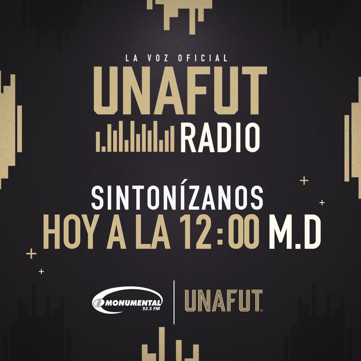 Los invitamos a que nos acompañen este sábado, a través de Radio Monumental, en un nuevo programa de Unafut Radio, la voz oficial ⚽️ ⏰ 12:00 M.D. 📻 93.5 F.M. #LigaPromerica #UnafutRadio #Monumental