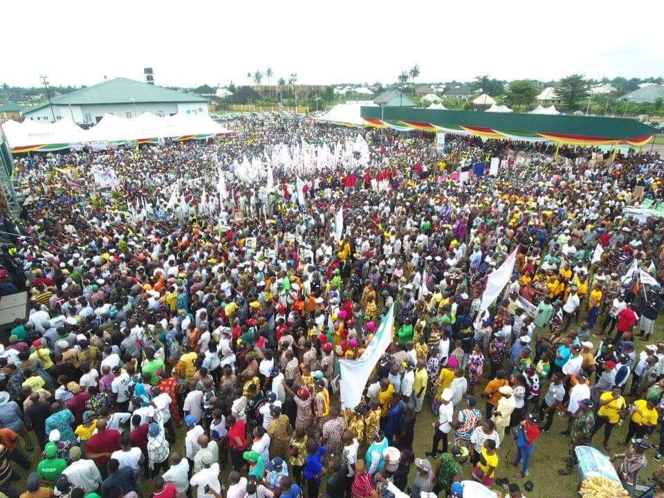 YPPNational's tweet photo. Images from the flag-off ceremony of @SenatorOba, the Gubernatorial Candidate of the Young Progressives Party, today, 22nd October 2022 at the Senator Albert Multipurpose Recreational Centre, Uyo, Akwa-Ibom State. The love is real and the acceptance overwhelming. Victory is sure! https://t.co/ue7xMSEKPl