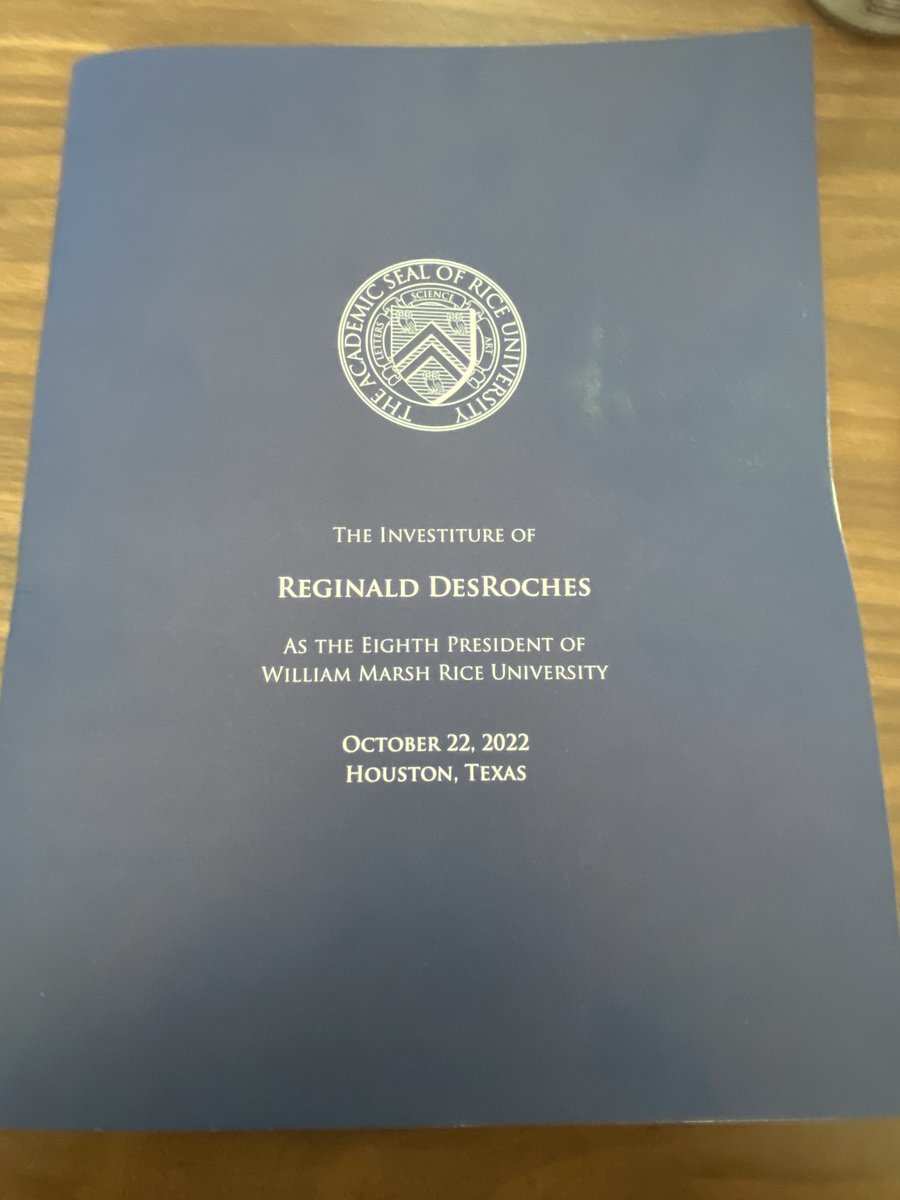 AmstatPresident's tweet photo. Excited to represent ASA ⁦@AmstatNews⁩ at the historical investiture of Reginald DesRoches as the 8th Pres of ⁦@RiceUniversity⁩ ⁩. Catch the listing of ASA amongst the learned and professional societies - 3rd from the top! ⁦@ensorkb⁩ https://t.co/Q3HmYJowTr