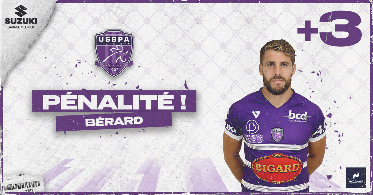 USBPA_Rugby's tweet photo. 9' | Bérard réplique à l'essai Narbonnais ! 

🏰 7 - 3 🐔
#RCNUSBPA https://t.co/8h8Is3YqcZ