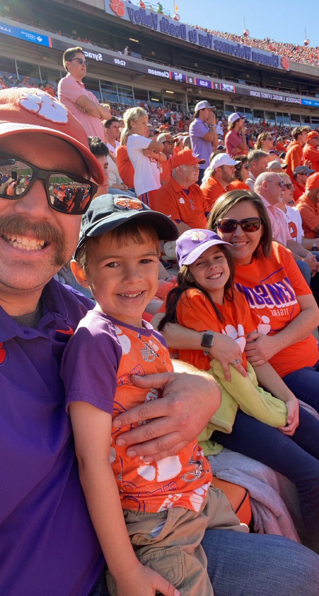 JoshJordan88's tweet photo. At our first @ClemsonFB as a family minus P-Man. #bestinthebusiness #GoTigers https://t.co/mT1OvWLS7s