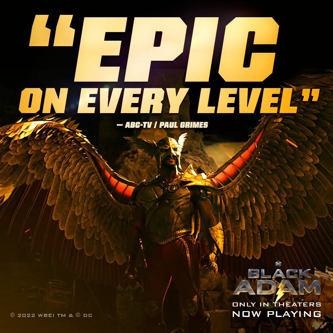 #BlackAdam has audiences calling it “EPIC ON EVERY LEVEL.” Get tickets to see it on the BIG SCREEN: dc.com/BlackAdam