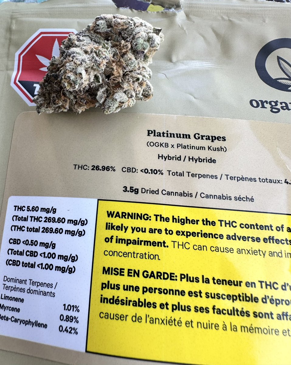 So you like delicious grape tasting/smelling pot that’s super frosty with resin?! Well you should run out and get yourself some of this Platinum Grapes from Organicraft.