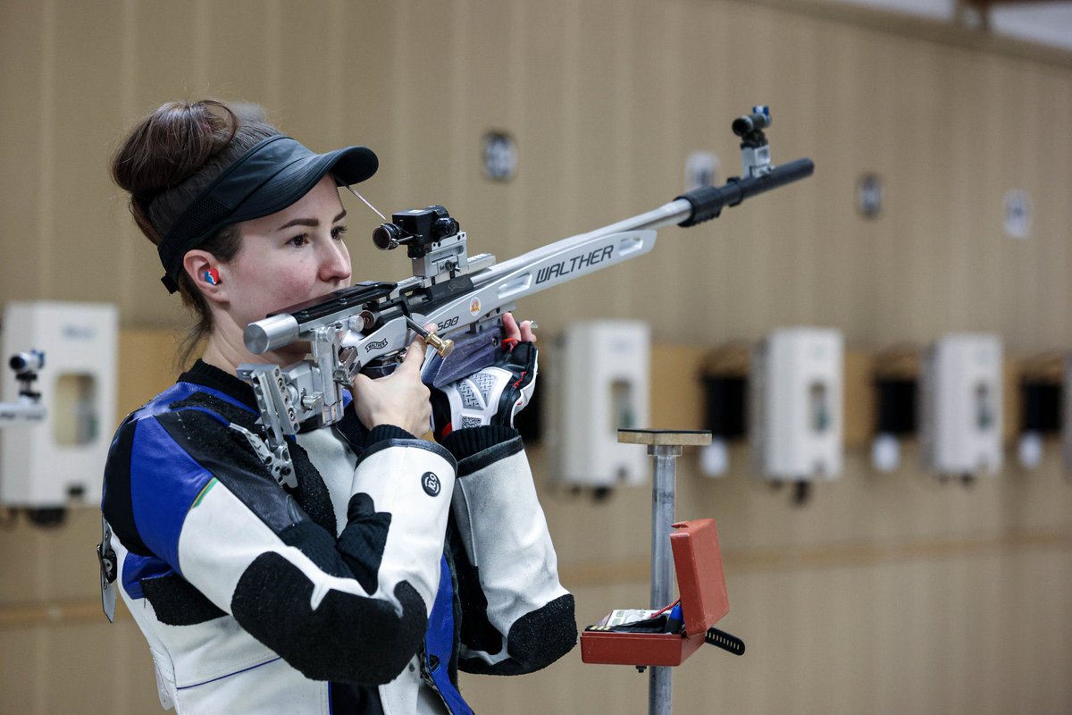 USAShooting's tweet photo. Congrats to Sagen Maddalena, Sarah Beard, and Mary Tucker on their 8th place finish in Womenโs Team 50m Rifle 3P at Worlds! ๐๐บ๐ธ
#USASWorlds #TeamUSA https://t.co/2yrdYzJCH2