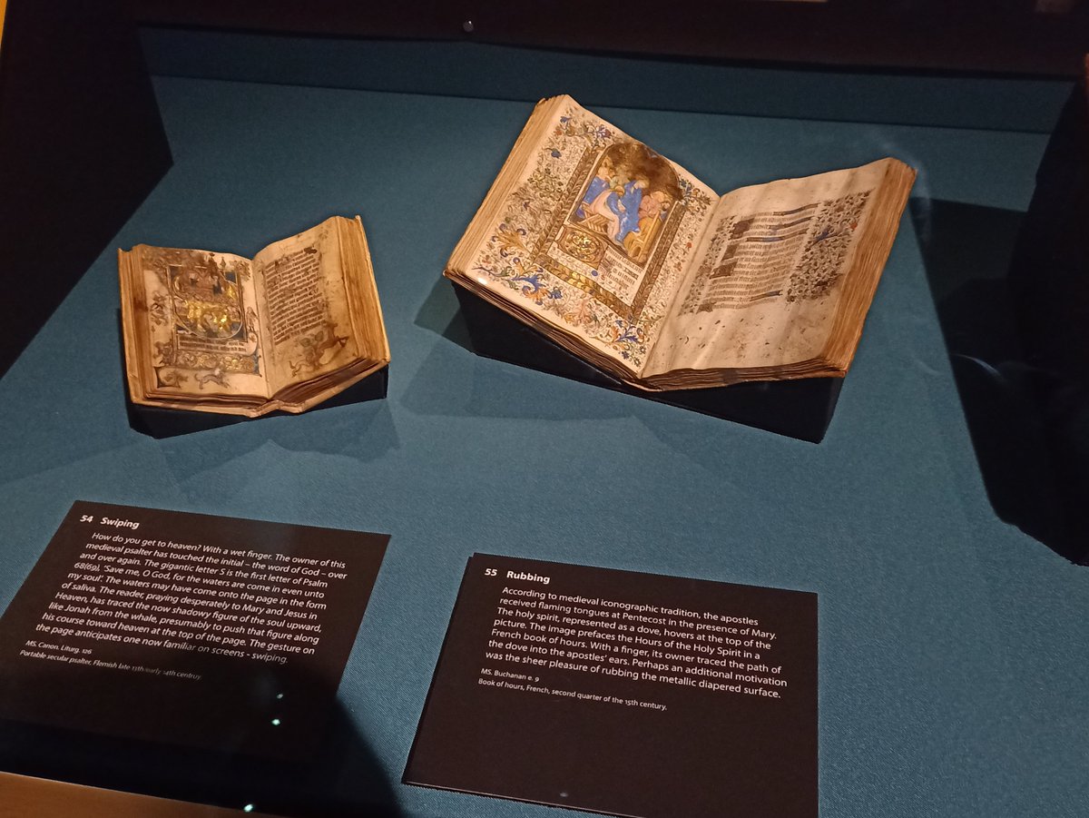 SanjeePerera1's tweet photo. A meander round the #SensationalBooks exhibition @bodleianlibs, which included this embroidered bible belonging to Elizabeth I, German homilies from the Cistercian abbey at #Himmerod, a French Book of Hours, a Flemish psalter & Charles the 1sts travelling library.
#BodSensational https://t.co/seDWD7rmrr