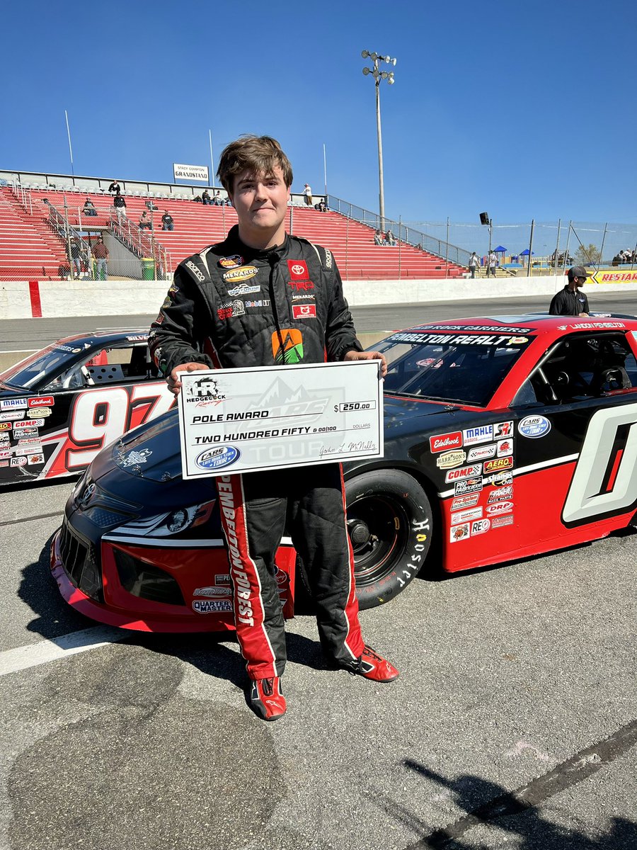 CARSTour's tweet photo. Starting on the pole for this afternoonโs #Commonwealth225 is @lbpem0! https://t.co/q6zi8nXZ0i