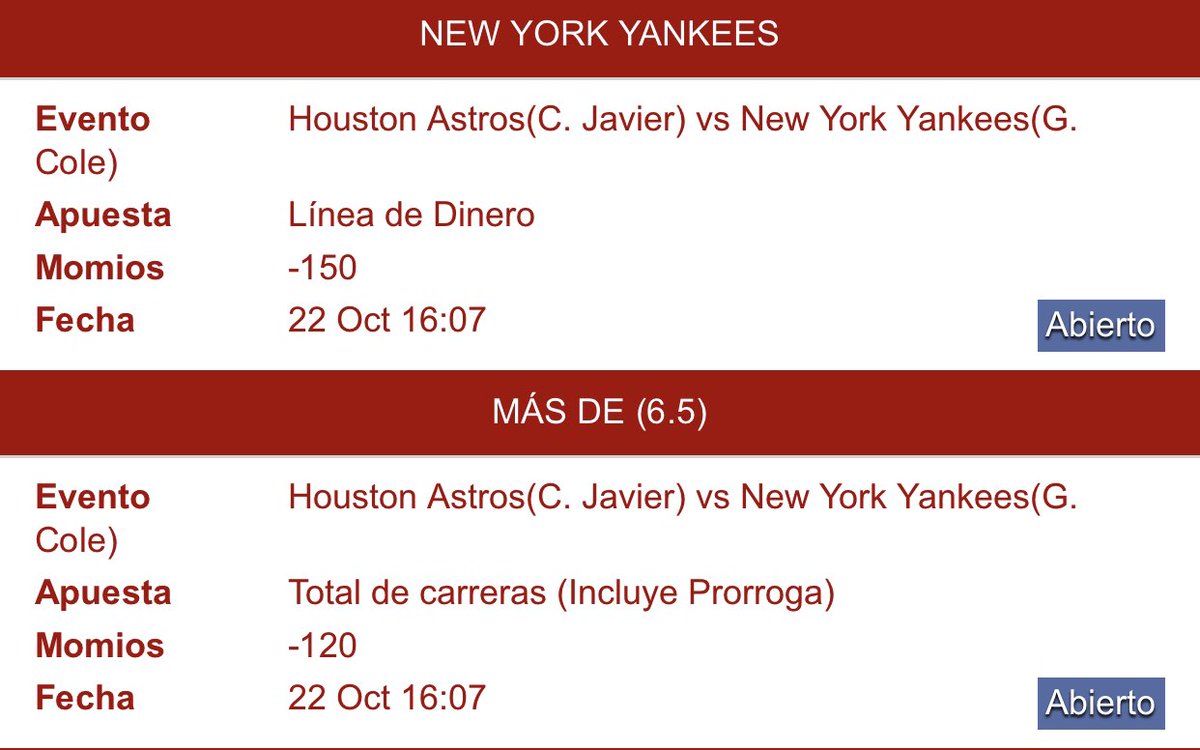 ⚾️😎 Hoy regalito de parley 😎⚽️ Gansn fácil los yankees y over de regalo.