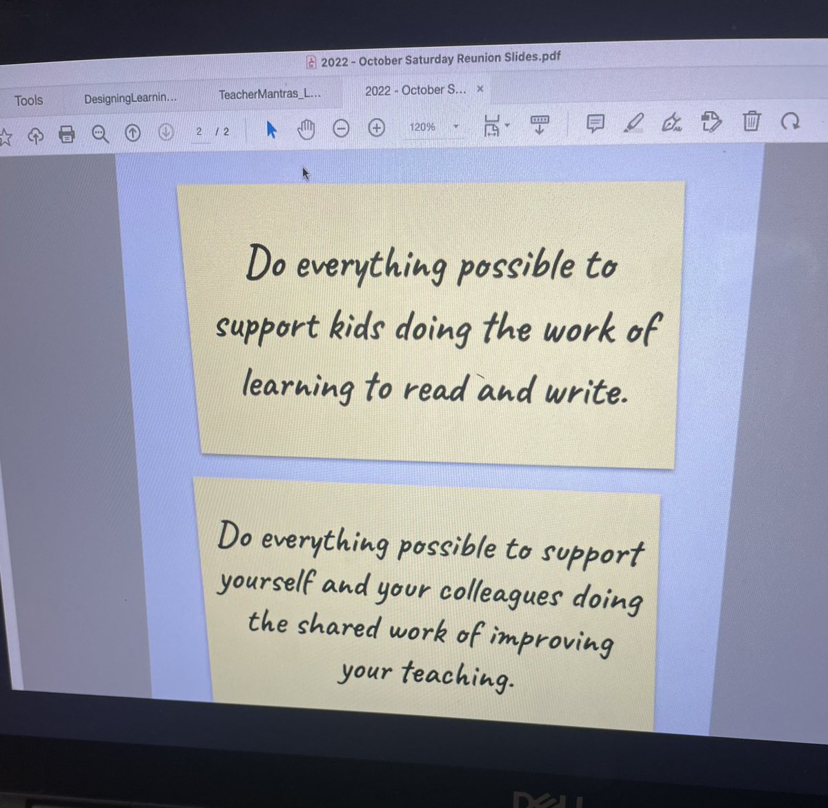 “If kids are engaged in the work that outgrows them, that’s what matters!”

We don’t need elaborate tools and plans to make our teaching stick

Thank you for the reminder <a href="/LucyCalkins/">Lucy Calkins</a> #TCRWP #SaturdayReunion