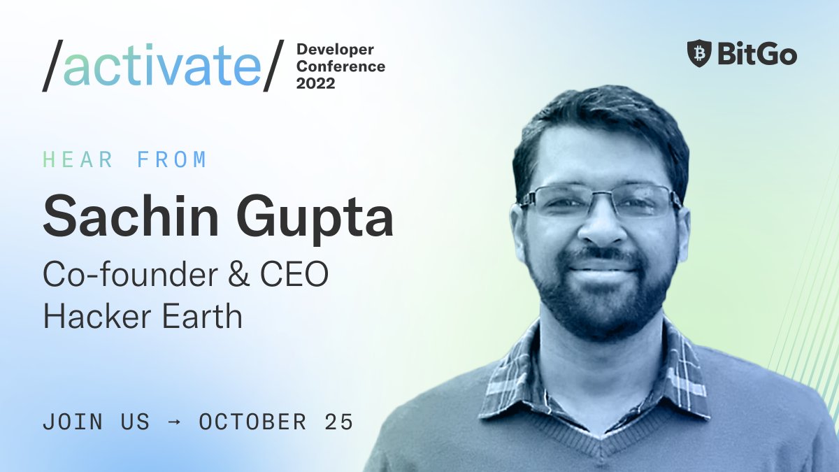 ActivateDevs's tweet photo. .@HackerEarth CEO and Co-Founder @sachingupta006 is speaking at #ActivateDevCon!
 
Apply for a complimentary developer ticket to @ActivateDevs: https://t.co/oZkP93uBGt https://t.co/hmRz7IY6Ms