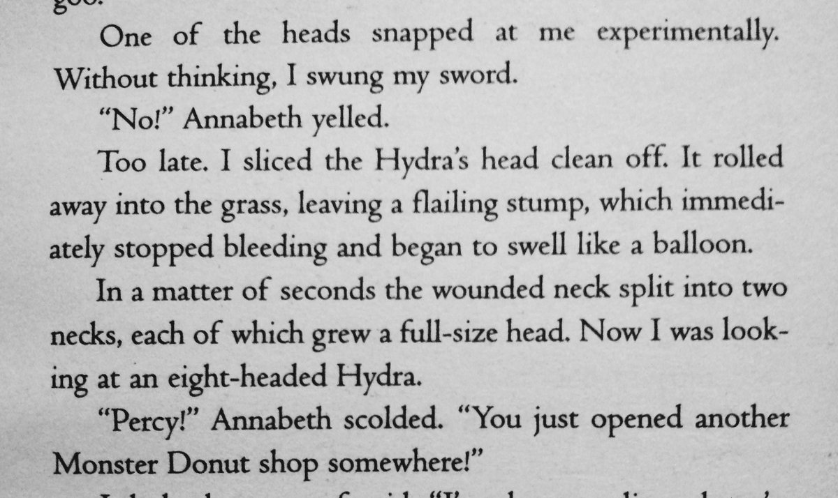 sea of monsters literally so chaotic & random like wdym everytime you slay one of hydra's head a new branch of a donut shop will magically appear out of nowhere? 😭