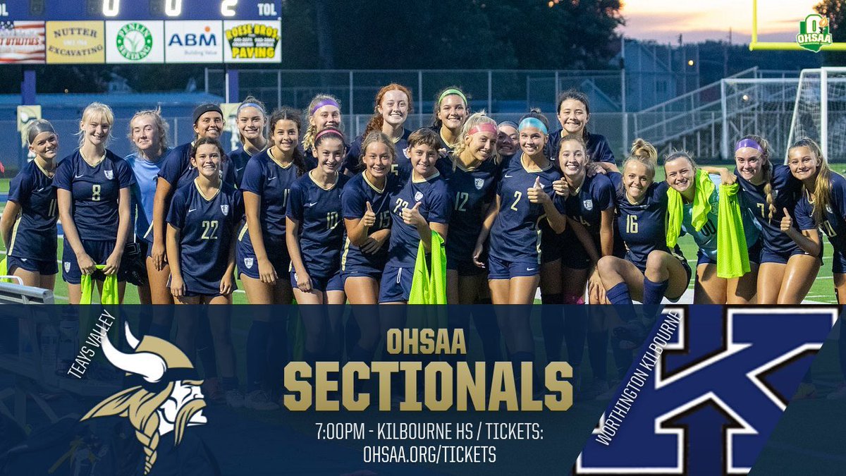 Good Luck <a href="/Tvvikingsoccer/">Viking Soccer</a> Game is at 7pm at Worthington Kilbourne. Get tickets at: OHSAA.org/tickets