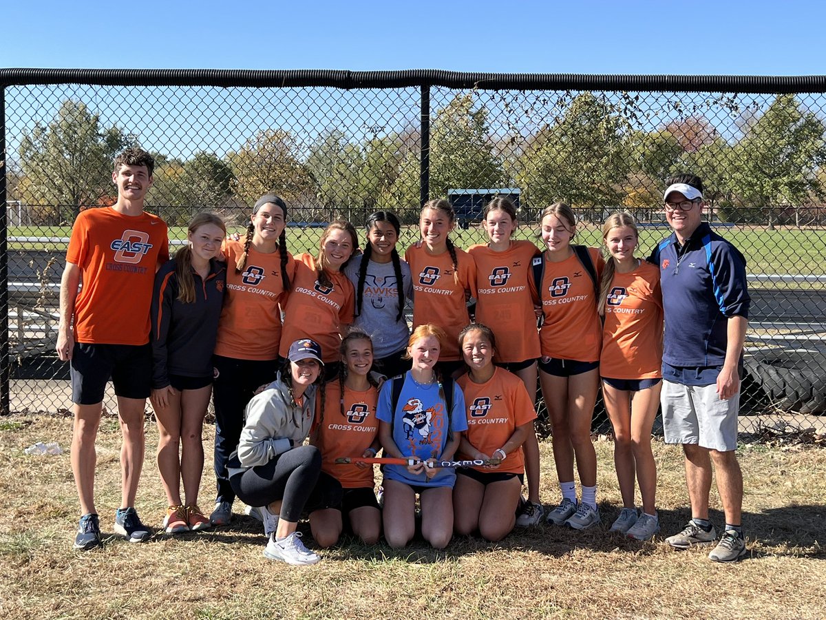 OEastAthletics's tweet photo. Taking 3rd Place in the girls Regional and State Qualified our @OEXC3   Great job!!  Hawk Proud!! @OlatheEastHawks @KSHSAA https://t.co/of1E1Ryzxf