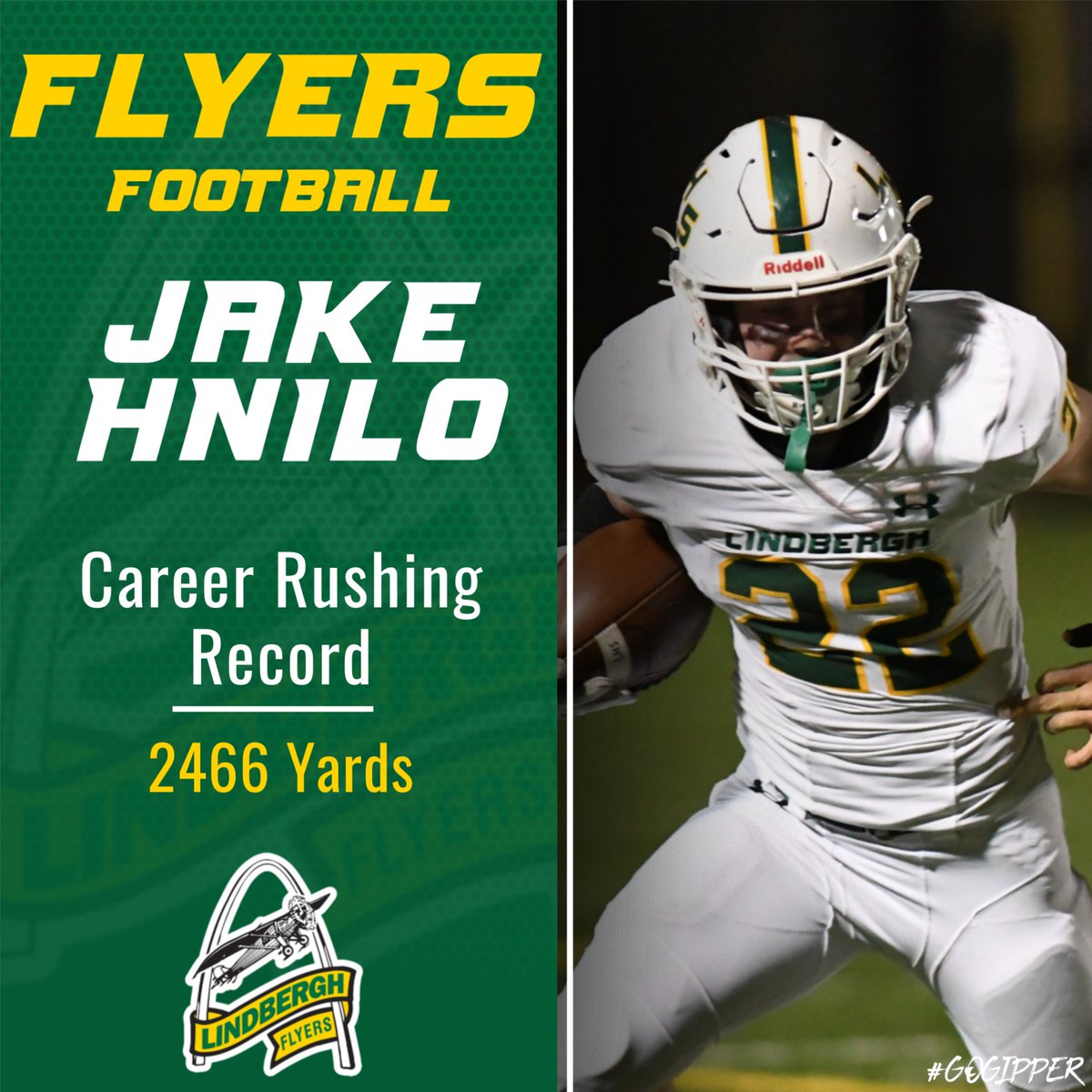 golhsflyers's tweet photo. Congratulations to Senior Jake Hnilo for breaking the career yards rushing record last night in the win against Lafayette. https://t.co/8MGE1wKCVB