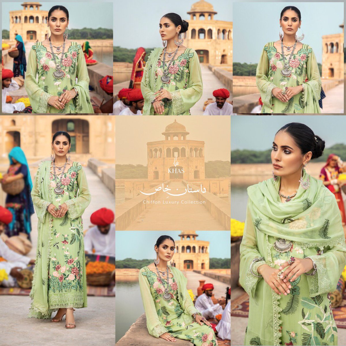 khas_usa's tweet photo. A soft mint green canvas chaplet with botanical features of the rubric and other threads. Lavished architectural is enhancing the right collection of better choices by KHAS.
#khasusa #khascanada #us #canada
#khaschiffoncollection2022 #bekhas #pakistanisuits
#luxurychiffon https://t.co/GGTSSNpnJ2