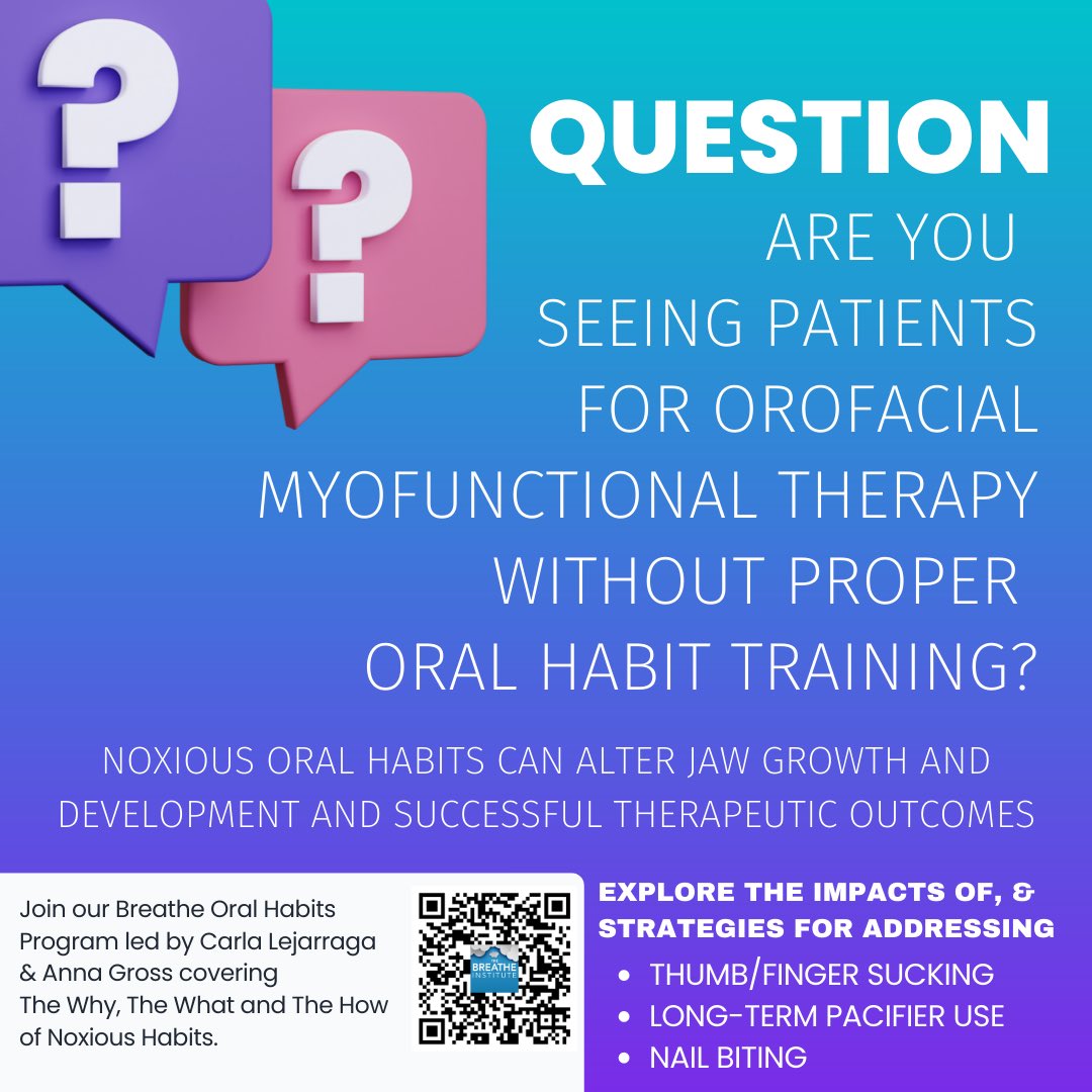 breathecourses.com 

#Courses #breathecourses #oralhabits #thumbsucking #myofunctionaltherapy #thebreatheinstitute #airwayhealth