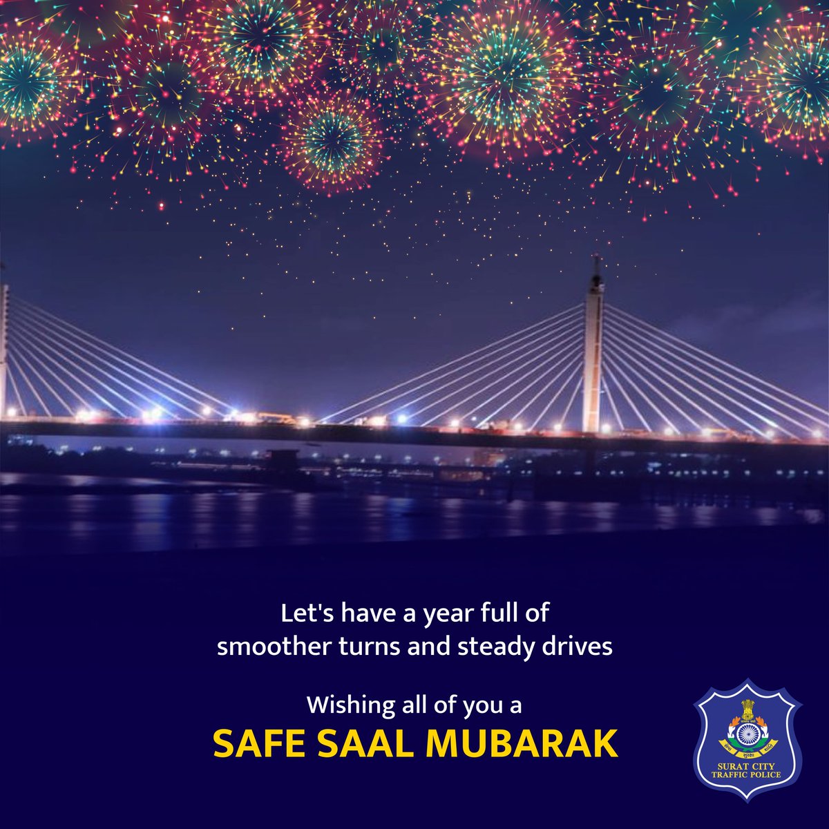We hope you have a safe and happy start to the New Year
.
#SuratCityTrafficPolice #SuratPolice #GujaratPolice #Diwali2022 #Diwali #NewYear