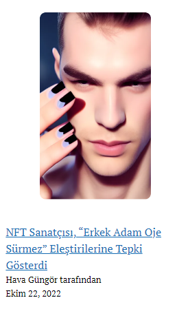 liberternews's tweet photo. Twitter’da trend olan, “Erkek Adam Oje Sürmez” tag’ına NFT sanatçısı, ojeli yapay insan tasarlayarak tepki gösterdi. 
#NFT #sanatçı #ErkekAdamOjeSürmez #oje #cinsiyetrolleri https://t.co/f2xkX4isAh